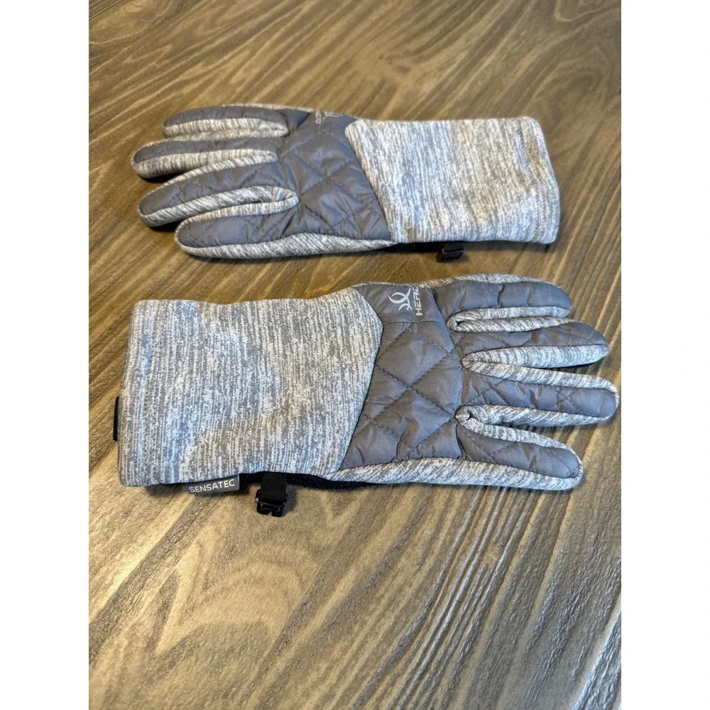 HEAD Sensatec Touchscreen Gloves Women's Small Grey Quilted Winter Hand